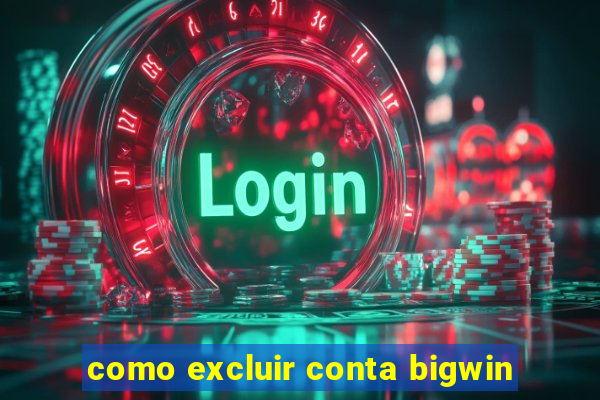 como excluir conta bigwin